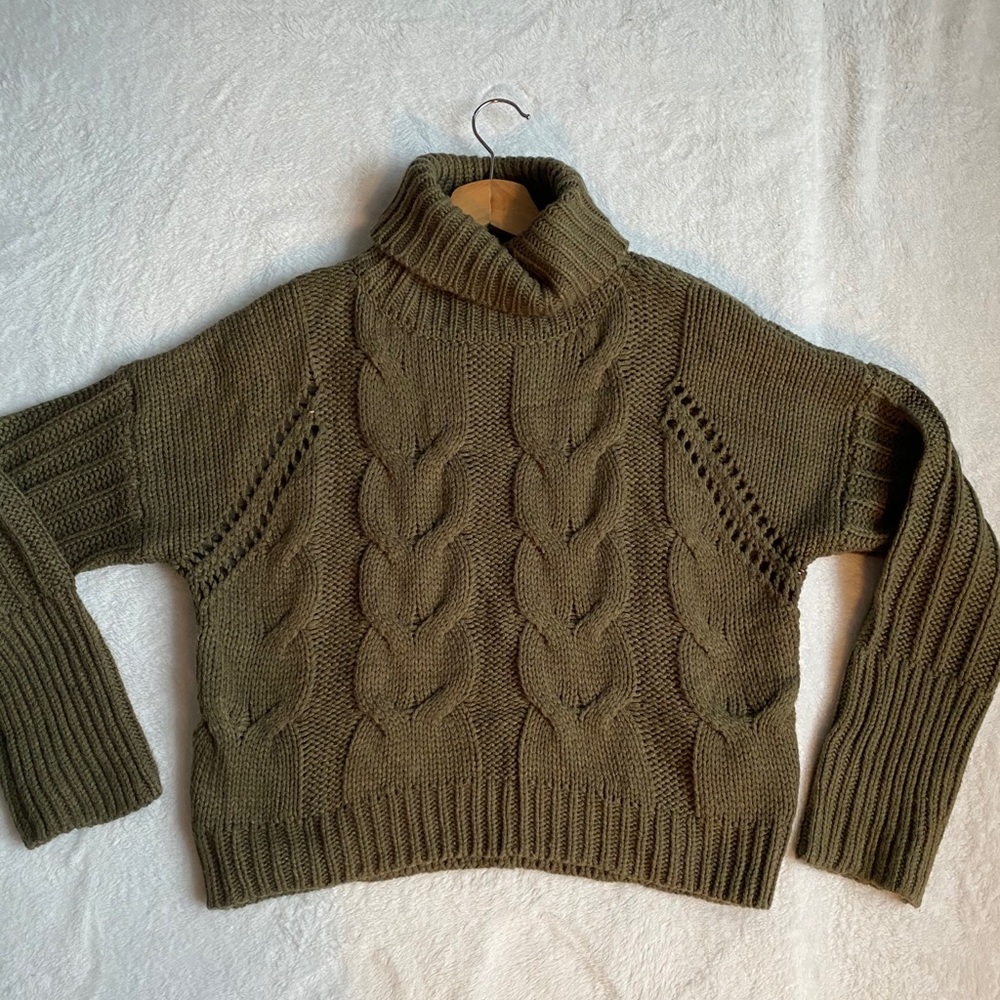 Green Turtleneck Sweater